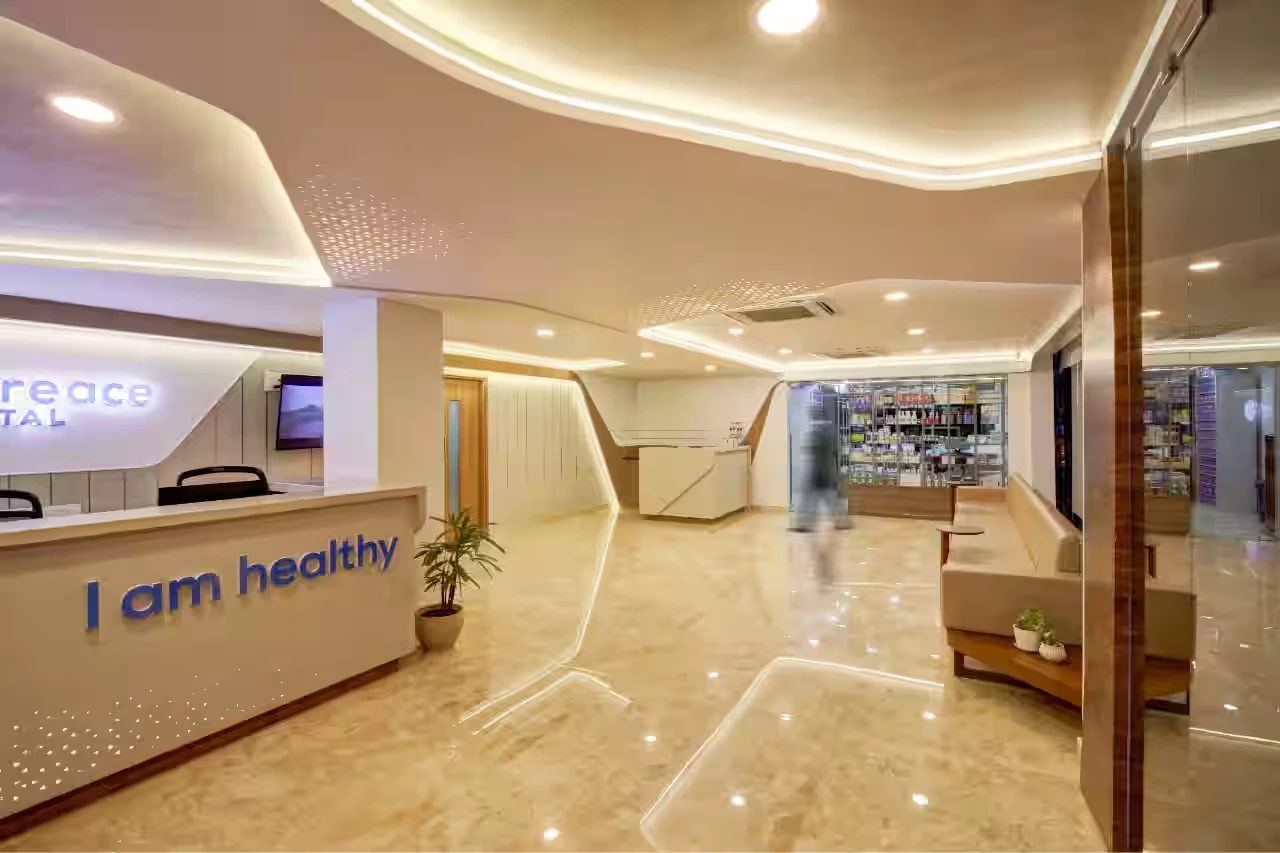 Reception and lobby at Futureace Hospital